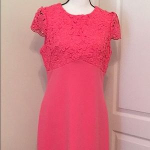Nanette Lapore Lace Bodice Sheath Dress Pink Sz 2
